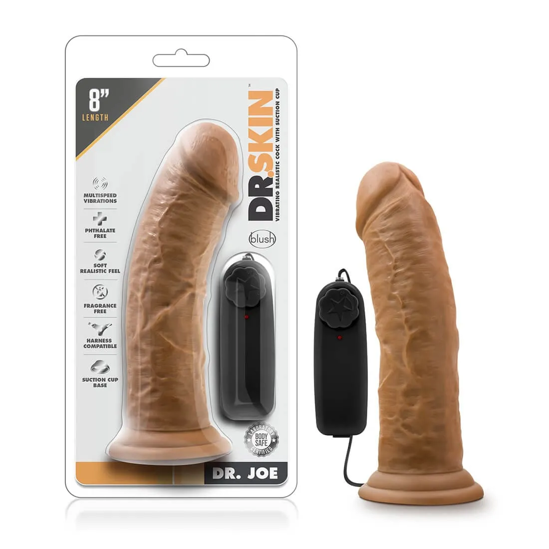 BL-13827 Dr. Skin Dr. Joe 8 Inch Vibrating Cock