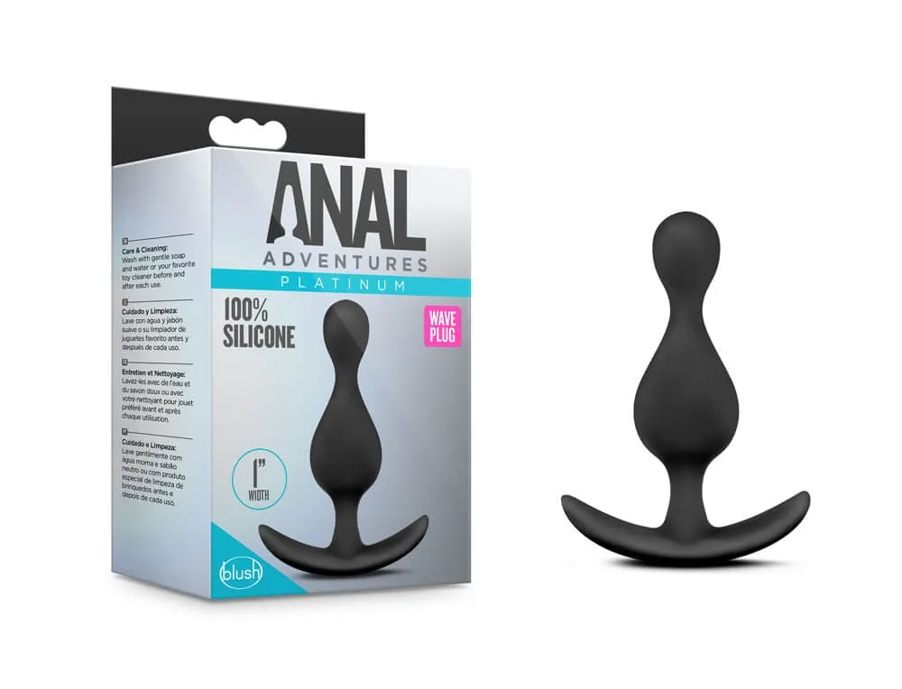 BL-10495 ANAL ADVENTURES -PLATINUM - WAVE PLUG - BLACK