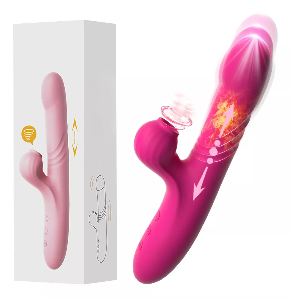 Vibrador con succionador y movimiento